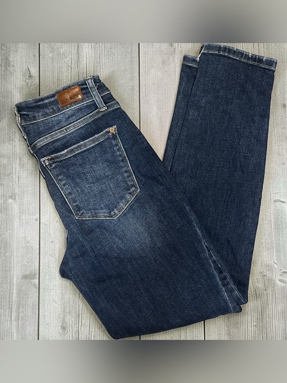 Judy Blue Boyfriend Jeans Size 1/25 Dark Wash Stretch Denim Clean Wash